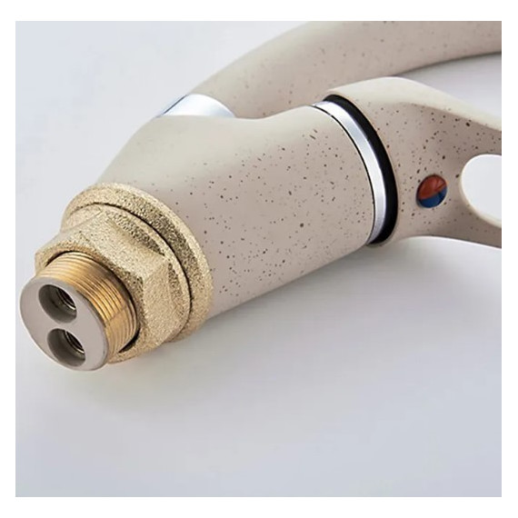 Смеситель для кухни Ledeme L5913K, бежевый - фото 5