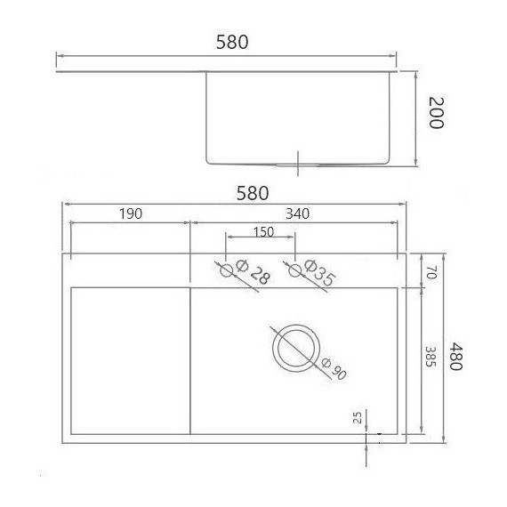 Кухонная мойка Gerhans K35848B-R 1 мм, PVD графит, Цвет производителя: графит - фото 5