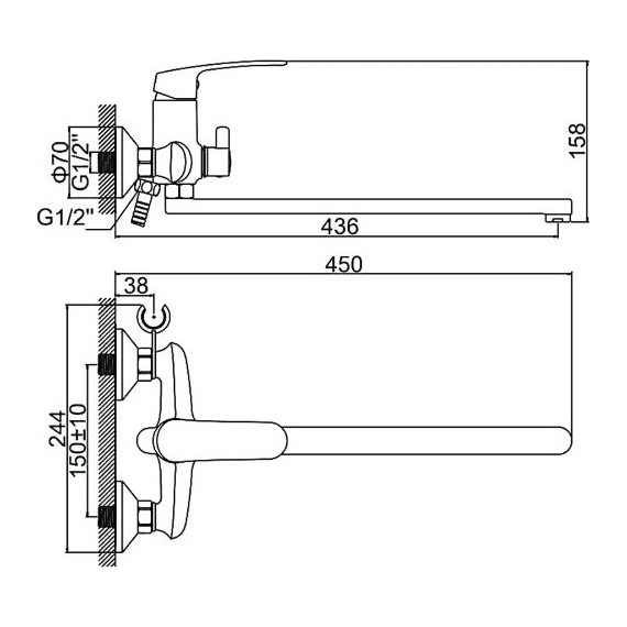 Смеситель для ванны Ledeme L2272 - фото 7
