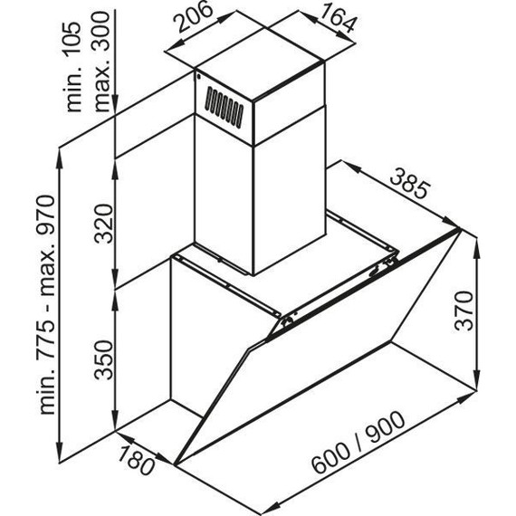 Вытяжка Maunfeld Aurora 90 Black matted (чёрное стекло) - фото 17