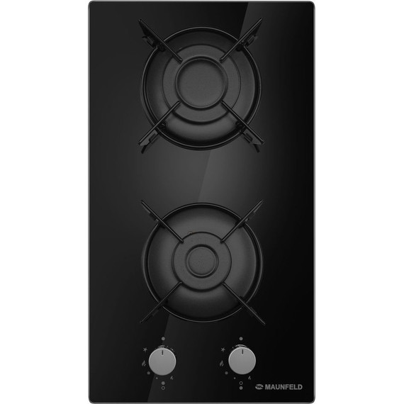 Газовая варочная поверхность Maunfeld EGHG.32.1EB/G Domino (чёрное стекло) - фото, картинка 2 Газовая варочная поверхность Maunfeld EGHG.32.1EB/G Domino (чёрное стекло) - фото 2