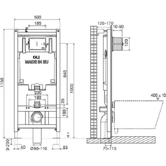 Инсталляция для унитаза Oli 80 (механическая) 300572m - фото 3