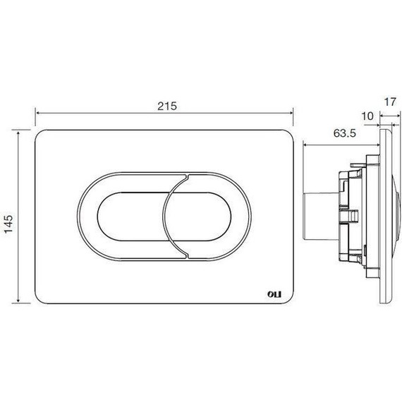 Кнопка смыва Oli Salina (пневматическая) 640084, хром глянцевый - фото 2