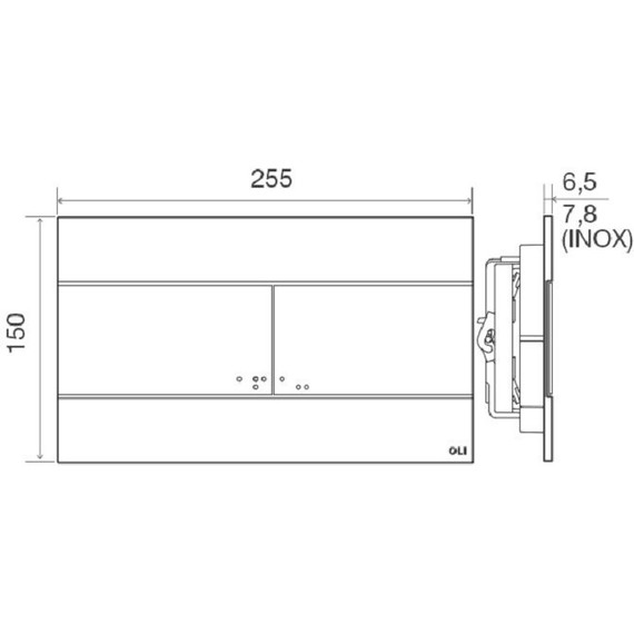 Кнопка смыва Oli Slim (механическая) 659044, хром глянцевый - фото, картинка 2 Кнопка смыва Oli Slim (механическая) 659044, хром глянцевый - фото 2