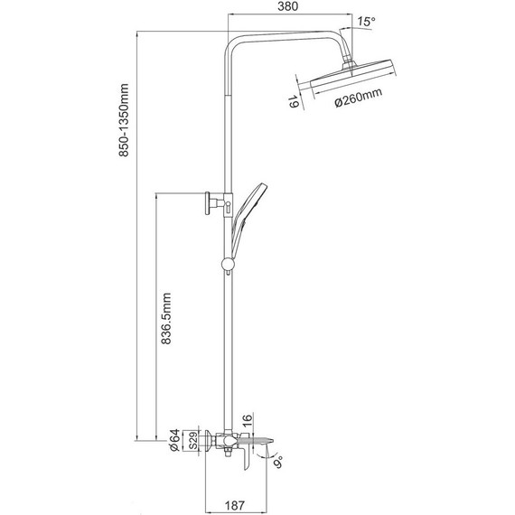 Душевая стойка Gappo G2403-8, белый/хром - фото, картинка 5 Душевая стойка Gappo G2403-8, белый/хром - фото 5