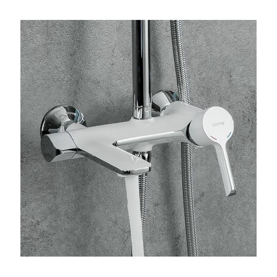 Душевая стойка Gappo G2403-8, белый/хром - фото, картинка 4 Душевая стойка Gappo G2403-8, белый/хром - фото 4