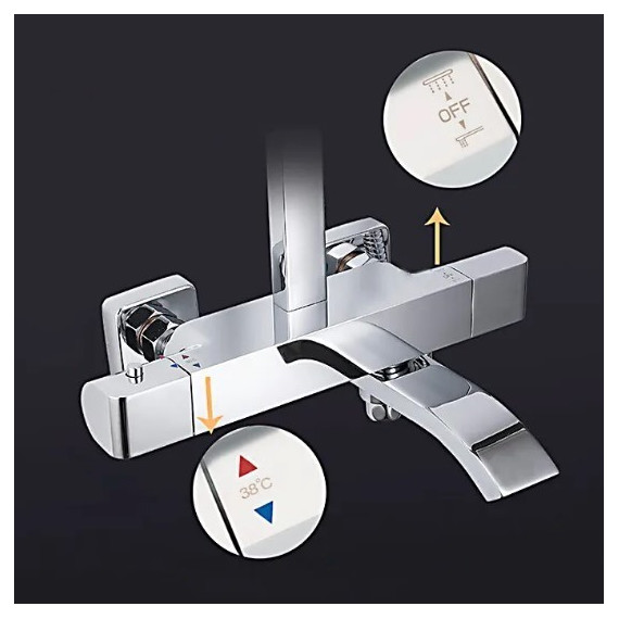 Душевая стойка с термостатом Gappo G2407-40 - фото, картинка 5 Душевая стойка с термостатом Gappo G2407-40 - фото 5