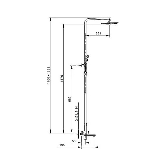 Душевая стойка со смесителем телескопическая Gappo G2418 - фото, картинка 7 Душевая стойка со смесителем телескопическая Gappo G2418 - фото 7