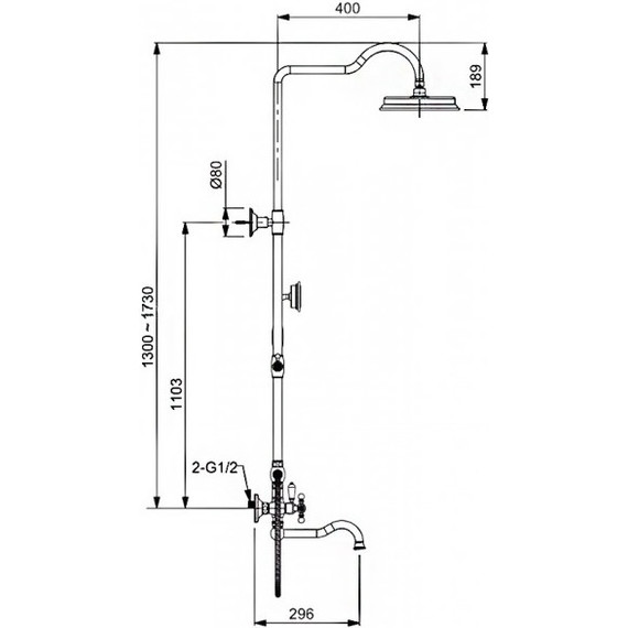 Душевая стойка Gappo G2489-6, золото - фото 6