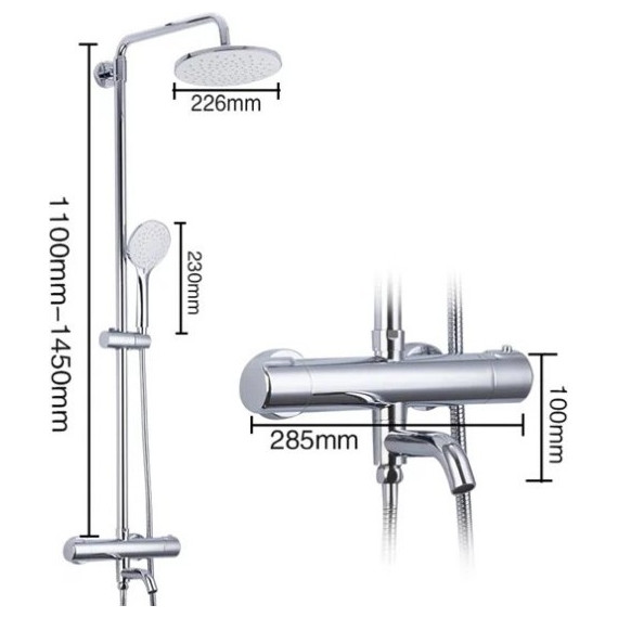 Душевая стойка с термостатом Gappo G2490, Цвет производителя: хром - фото, картинка 8 Душевая стойка с термостатом Gappo G2490, Цвет производителя: хром - фото 8