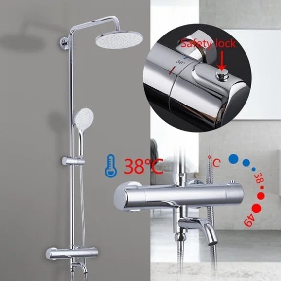 Душевая стойка с термостатом Gappo G2490, Цвет производителя: хром - фото, картинка 4 Душевая стойка с термостатом Gappo G2490, Цвет производителя: хром - фото 4