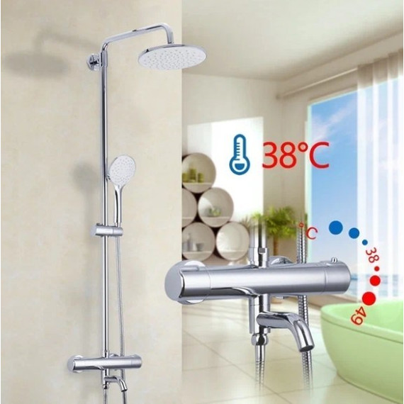 Душевая стойка с термостатом Gappo G2490, Цвет производителя: хром - фото, картинка 2 Душевая стойка с термостатом Gappo G2490, Цвет производителя: хром - фото 2