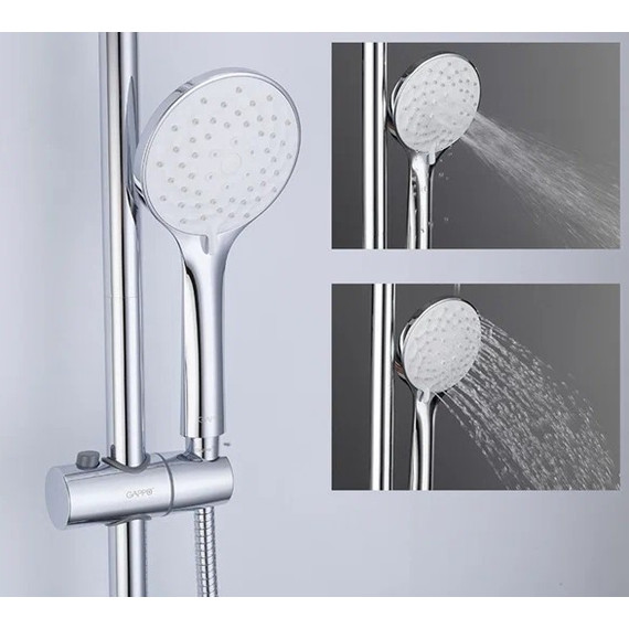 Душевая стойка с термостатом Gappo G2490, Цвет производителя: хром - фото, картинка 6 Душевая стойка с термостатом Gappo G2490, Цвет производителя: хром - фото 6