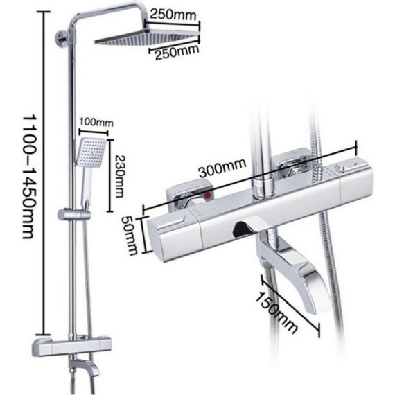 Душевая стойка с термостатом Gappo G2491, Цвет производителя: хром - фото, картинка 9 Душевая стойка с термостатом Gappo G2491, Цвет производителя: хром - фото 9