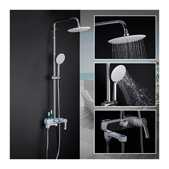 Душевая стойка Gappo Tomahawk G2402-8, белый/хром - фото, картинка 3 Душевая стойка Gappo Tomahawk G2402-8, белый/хром - фото 3