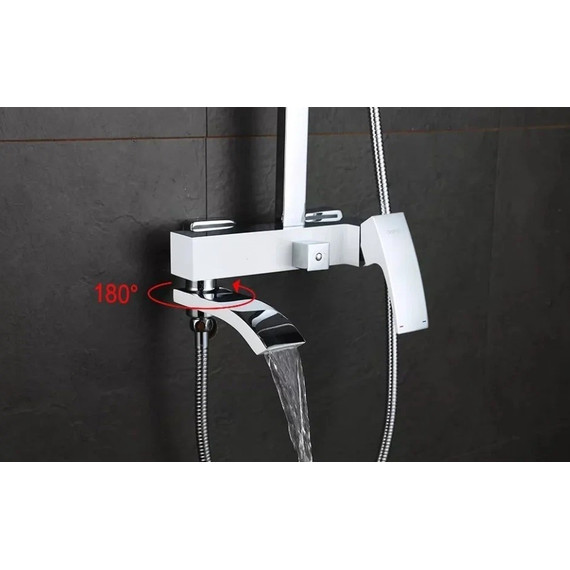 Душевая стойка Gappo Jacob G2407-8, белый/хром - фото, картинка 4 Душевая стойка Gappo Jacob G2407-8, белый/хром - фото 4