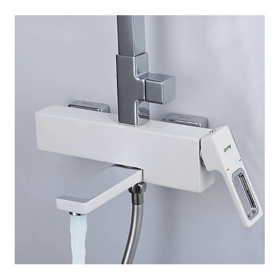 Душевая стойка Gappo Futura G2417-8, белый/хром - фото, картинка 3 Душевая стойка Gappo Futura G2417-8, белый/хром - фото 3