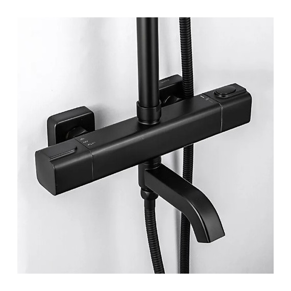 Душевая стойка с термостатом Gappo G2491-6, черный, Цвет производителя: чёрный - фото, картинка 5 Душевая стойка с термостатом Gappo G2491-6, черный, Цвет производителя: чёрный - фото 5