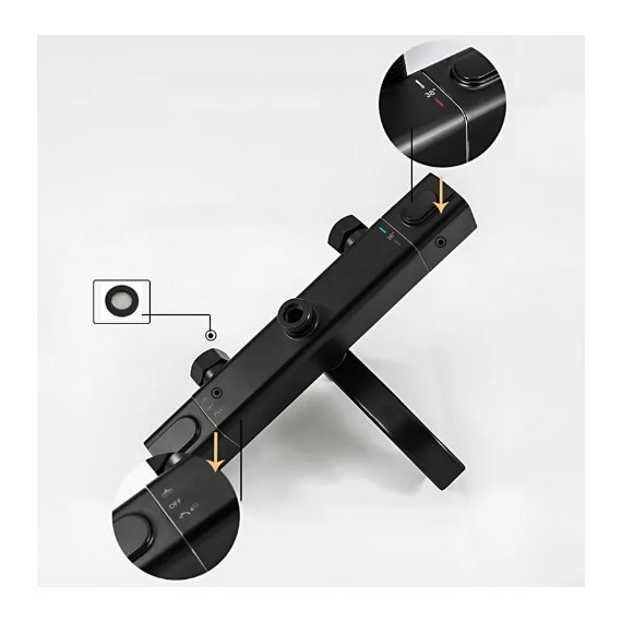 Душевая стойка с термостатом Gappo G2491-6, черный, Цвет производителя: чёрный - фото, картинка 8 Душевая стойка с термостатом Gappo G2491-6, черный, Цвет производителя: чёрный - фото 8