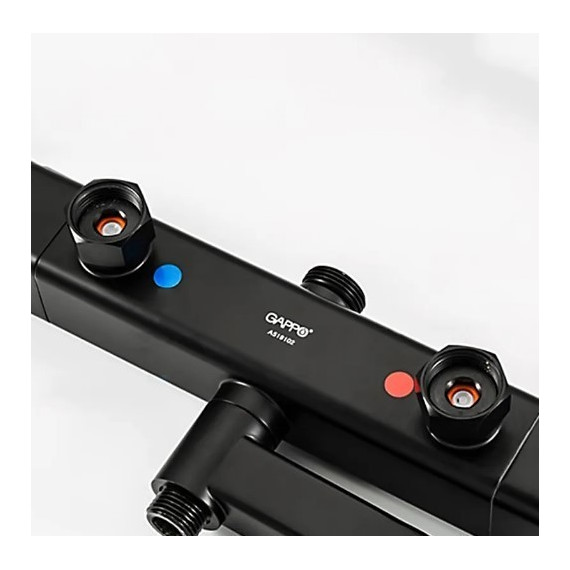 Душевая стойка с термостатом Gappo G2491-6, черный, Цвет производителя: чёрный - фото, картинка 7 Душевая стойка с термостатом Gappo G2491-6, черный, Цвет производителя: чёрный - фото 7