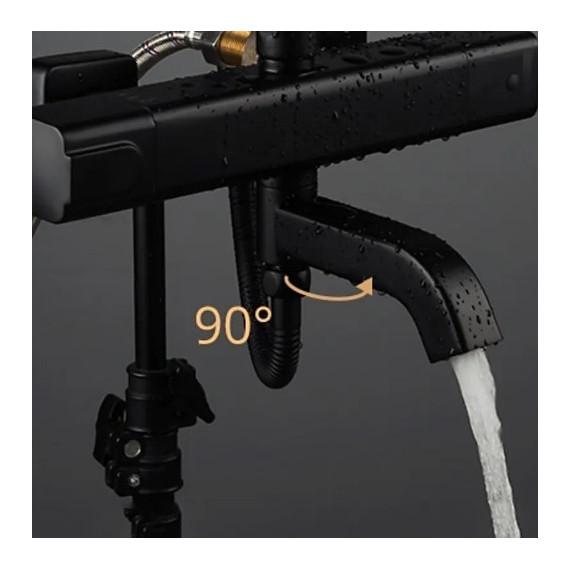 Душевая стойка с термостатом Gappo G2491-6, черный, Цвет производителя: чёрный - фото, картинка 3 Душевая стойка с термостатом Gappo G2491-6, черный, Цвет производителя: чёрный - фото 3