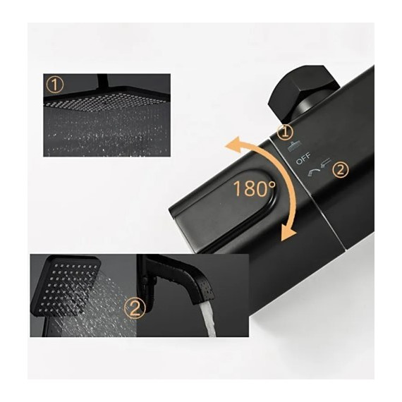 Душевая стойка с термостатом Gappo G2491-6, черный, Цвет производителя: чёрный - фото, картинка 9 Душевая стойка с термостатом Gappo G2491-6, черный, Цвет производителя: чёрный - фото 9