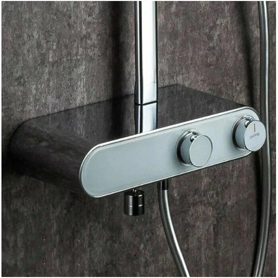 Душевая стойка с термостатом Gappo G2495-1, белый/хром, Цвет производителя: хром - фото, картинка 5 Душевая стойка с термостатом Gappo G2495-1, белый/хром, Цвет производителя: хром - фото 5