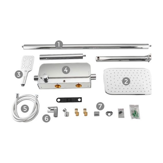 Душевая стойка с термостатом Gappo G2495-3 - фото 9