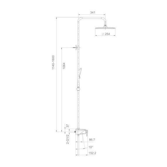 Душевая стойка Gappo G2495-5, черный - фото, картинка 10 Душевая стойка Gappo G2495-5, черный - фото 10
