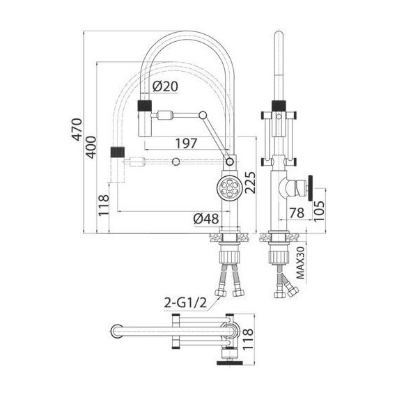 Смеситель для кухни Iddis Grange GRAMGFLi05, золото - фото 8