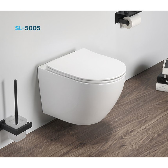 Унитаз подвесной безободковый SantiLine SL-5005 с крышкой микролифт, Цвет производителя: белый - фото, картинка 6 Унитаз подвесной безободковый SantiLine SL-5005 с крышкой микролифт, Цвет производителя: белый - фото 6