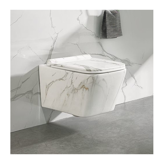 Унитаз подвесной безободковый SantiLine SL-5007MRB с крышкой микролифт, под мрамор, Цвет производителя: под мрамор - фото, картинка 5 Унитаз подвесной безободковый SantiLine SL-5007MRB с крышкой микролифт, под мрамор, Цвет производителя: под мрамор - фото 5