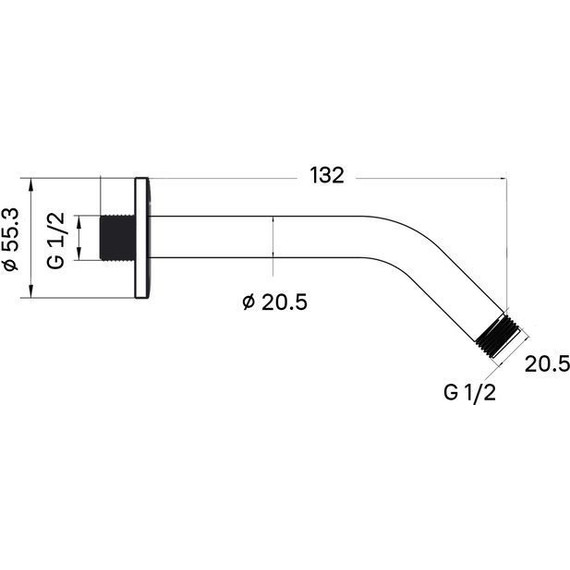 Кронштейн стеновой для верхнего душа Iddis 130 мм 001MINSi61 - фото 4