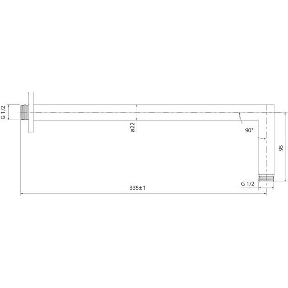 Кронштейн стеновой для верхнего душа Iddis 330 мм 001SB33i61 - фото 4