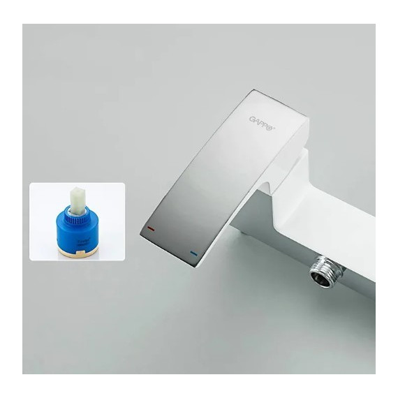 Набор для гигиенического душа Gappo G2007-8, белый/хром - фото, картинка 5 Набор для гигиенического душа Gappo G2007-8, белый/хром - фото 5