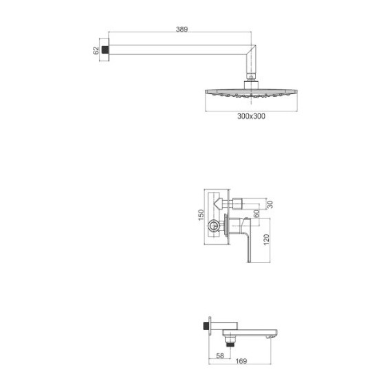 Душевая система для ванны Gappo G7117-6, черный - фото, картинка 11 Душевая система для ванны Gappo G7117-6, черный - фото 11