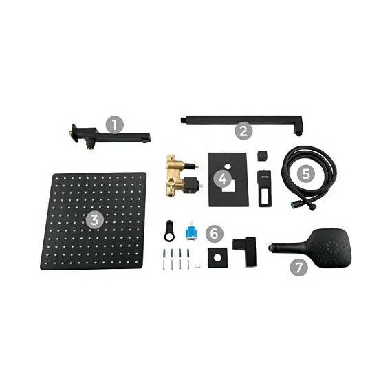 Душевая система для ванны Gappo G7117-6, черный - фото, картинка 10 Душевая система для ванны Gappo G7117-6, черный - фото 10