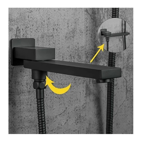 Душевая система для ванны Gappo G7117-6, черный - фото, картинка 6 Душевая система для ванны Gappo G7117-6, черный - фото 6