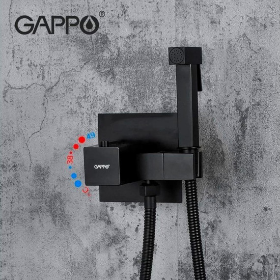 Набор для гигиенического душа с термостатом Gappo G7207-60, черный - фото, картинка 2 Набор для гигиенического душа с термостатом Gappo G7207-60, черный - фото 2