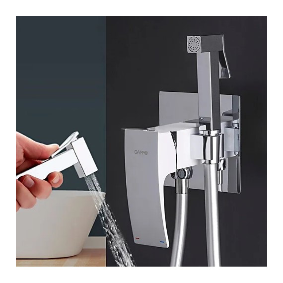 Набор для гигиенического душа Gappo Jacob G7207-8, белый/хром - фото, картинка 2 Набор для гигиенического душа Gappo Jacob G7207-8, белый/хром - фото 2