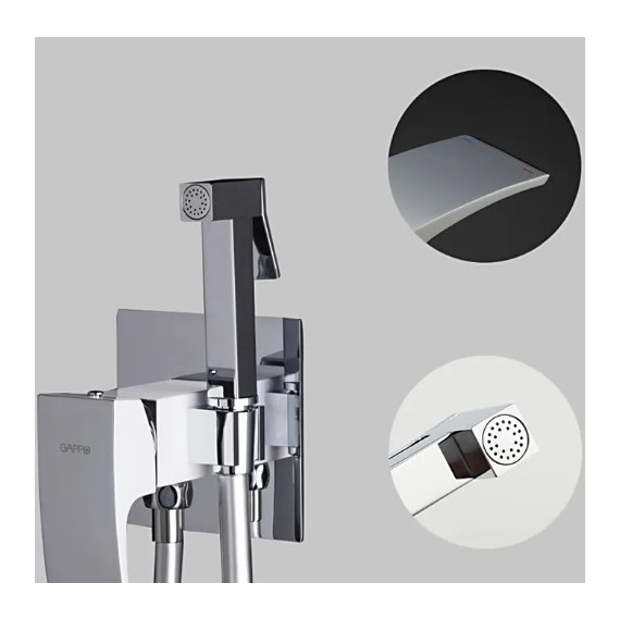 Набор для гигиенического душа Gappo Jacob G7207-8, белый/хром - фото, картинка 3 Набор для гигиенического душа Gappo Jacob G7207-8, белый/хром - фото 3