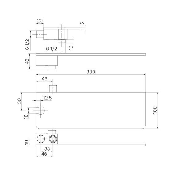 Шланговое подсоединение с полкой и держателем Iddis Slide SLIAB00i62, чёрный - фото 3