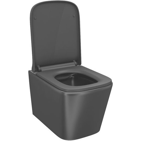 Унитаз подвесной безободковый Iddis Bild BILR2BMi25 с крышкой микролифт, Цвет производителя: чёрный матовый - фото 4