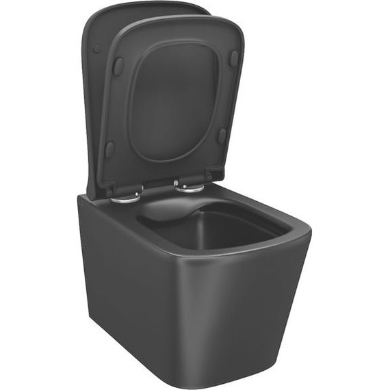 Унитаз подвесной безободковый Iddis Bild BILR2BMi25 с крышкой микролифт, Цвет производителя: чёрный матовый - фото 5