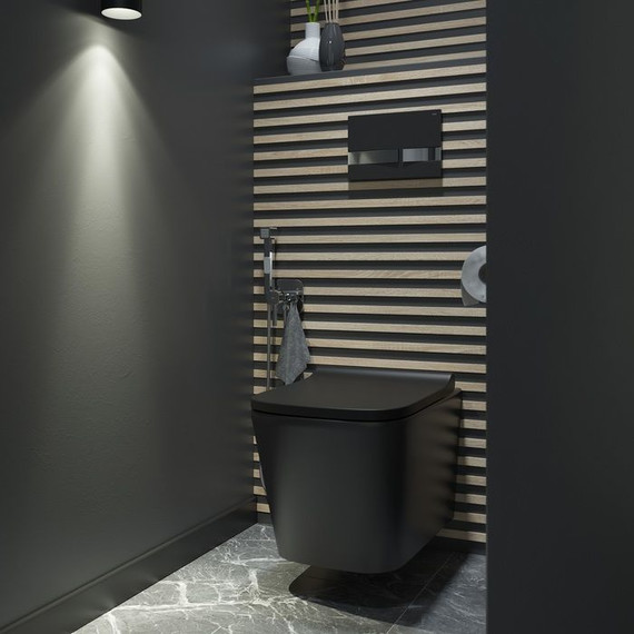 Унитаз подвесной безободковый Iddis Bild BILR2BMi25 с крышкой микролифт, Цвет производителя: чёрный матовый - фото 8