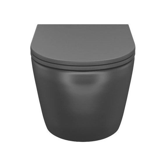 Унитаз подвесной безободковый Iddis Blanco BLAR3BMi25 с крышкой микролифт, Цвет производителя: чёрный матовый - фото 3