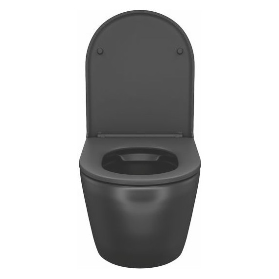 Унитаз подвесной безободковый Iddis Blanco BLAR3BMi25 с крышкой микролифт, Цвет производителя: чёрный матовый - фото 6