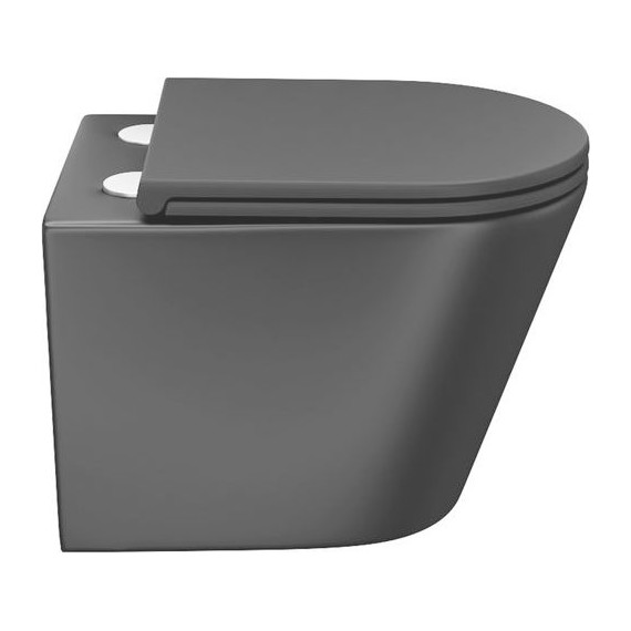 Унитаз подвесной безободковый Iddis Calipso CALR3BMi25 с крышкой микролифт, Цвет производителя: чёрный матовый - фото 2