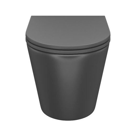 Унитаз подвесной безободковый Iddis Calipso CALR3BMi25 с крышкой микролифт, Цвет производителя: чёрный матовый - фото 3