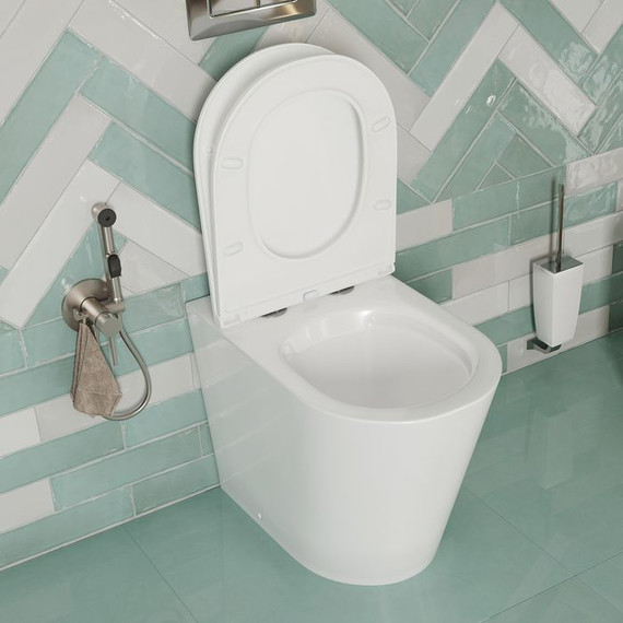 Унитаз приставной безободковый Iddis Calipso CALRDSEi26 с тонкой крышкой микролифт - фото 7